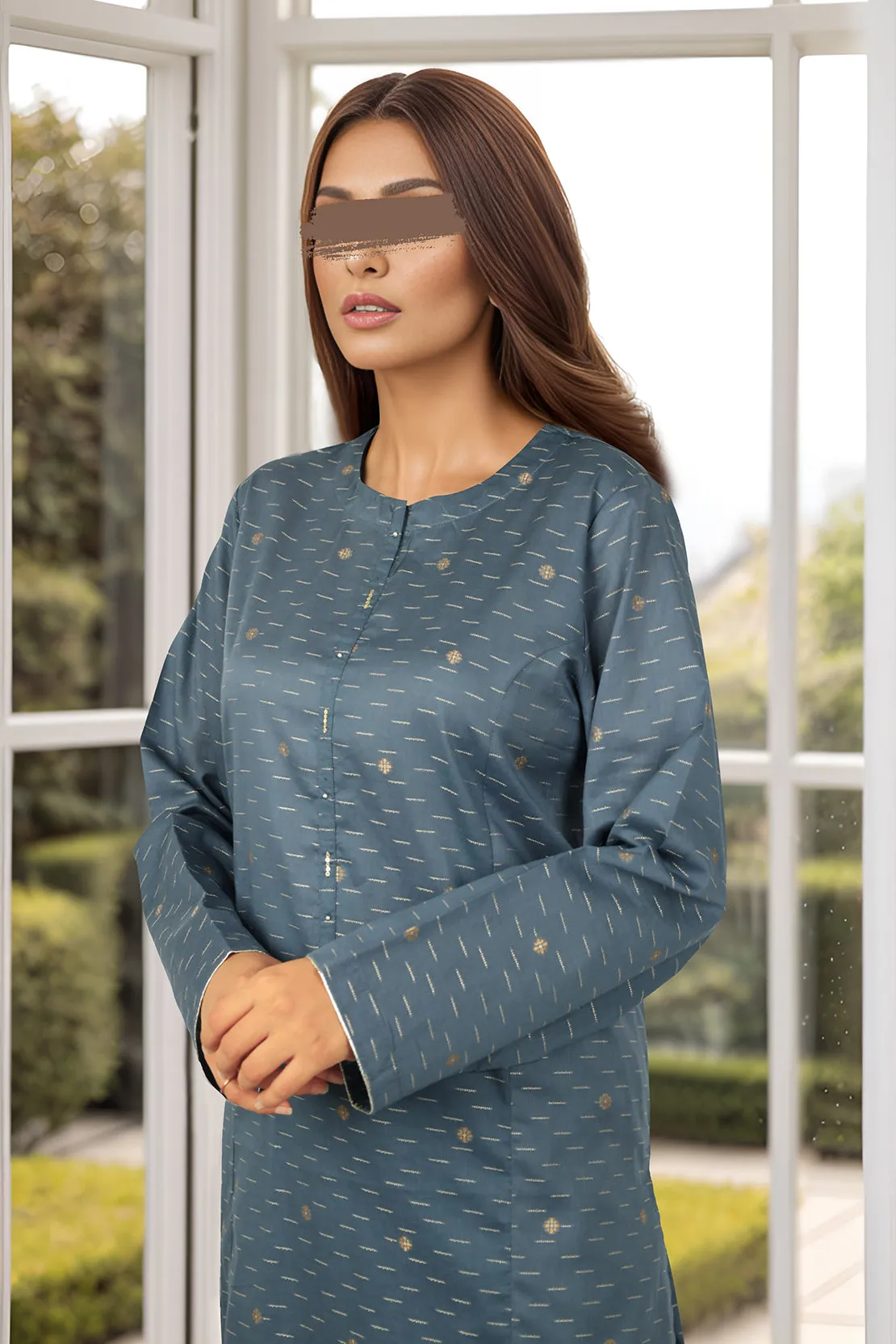 Cotton Jacquard Stitched 2 Piece (Shirt/Trouser)