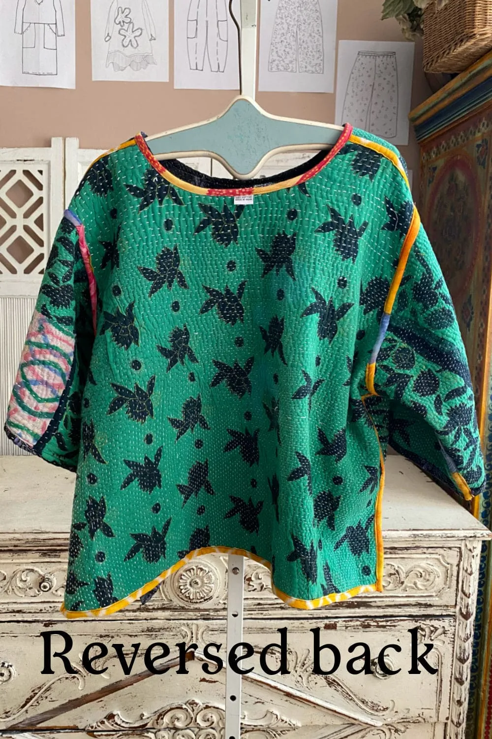 Cotton Kantha Stitch Pullover