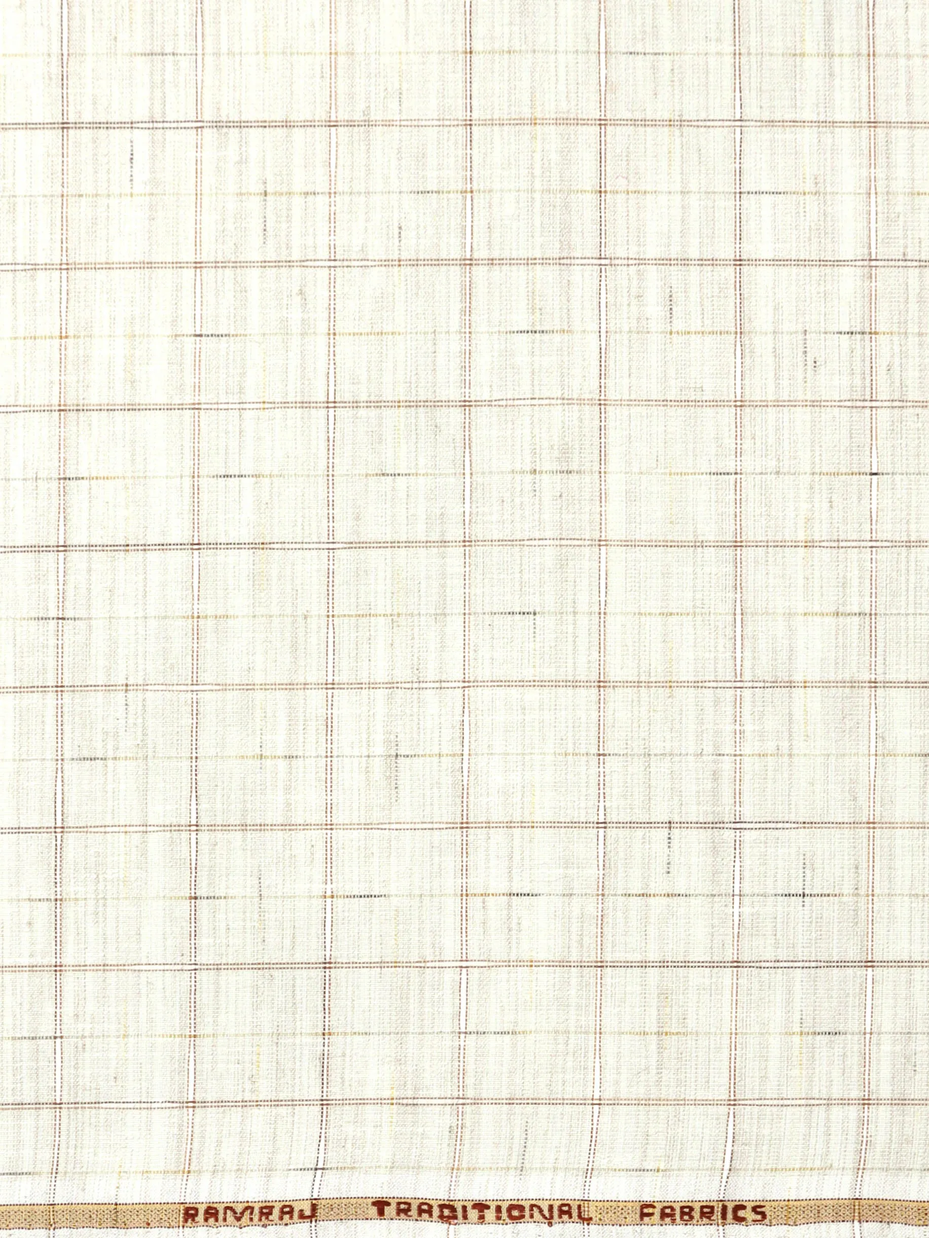 Cotton Rich Cream Check Shirt Fabric-Galaxy Art