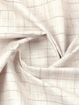 Cotton Rich Cream Check Shirt Fabric-Galaxy Art