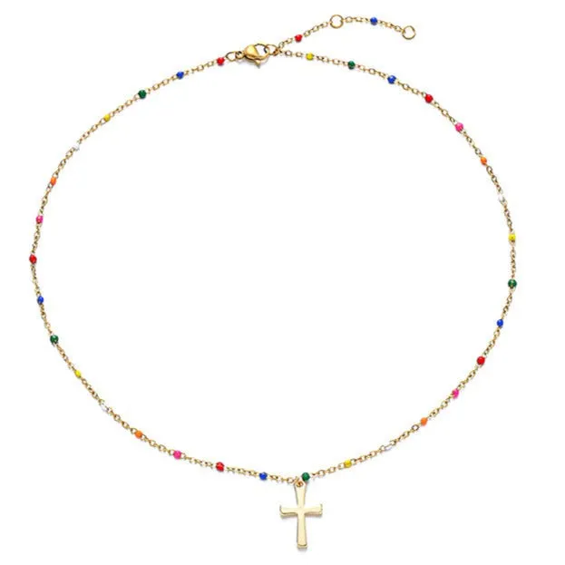 Cross Pendant Gold Chain Necklace