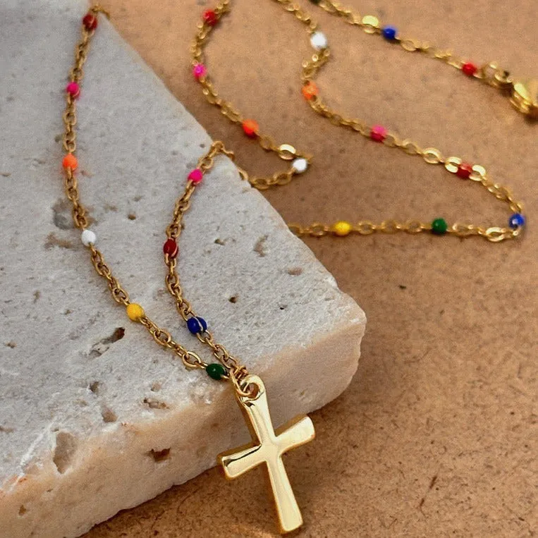 Cross Pendant Gold Chain Necklace