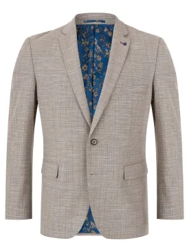 DANIEL GRAHAME Beige Textured Tapered Fit Blazer