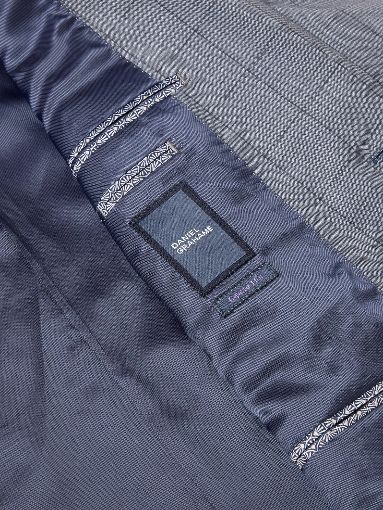 DANIEL GRAHAME Blue Check Suit Jacket