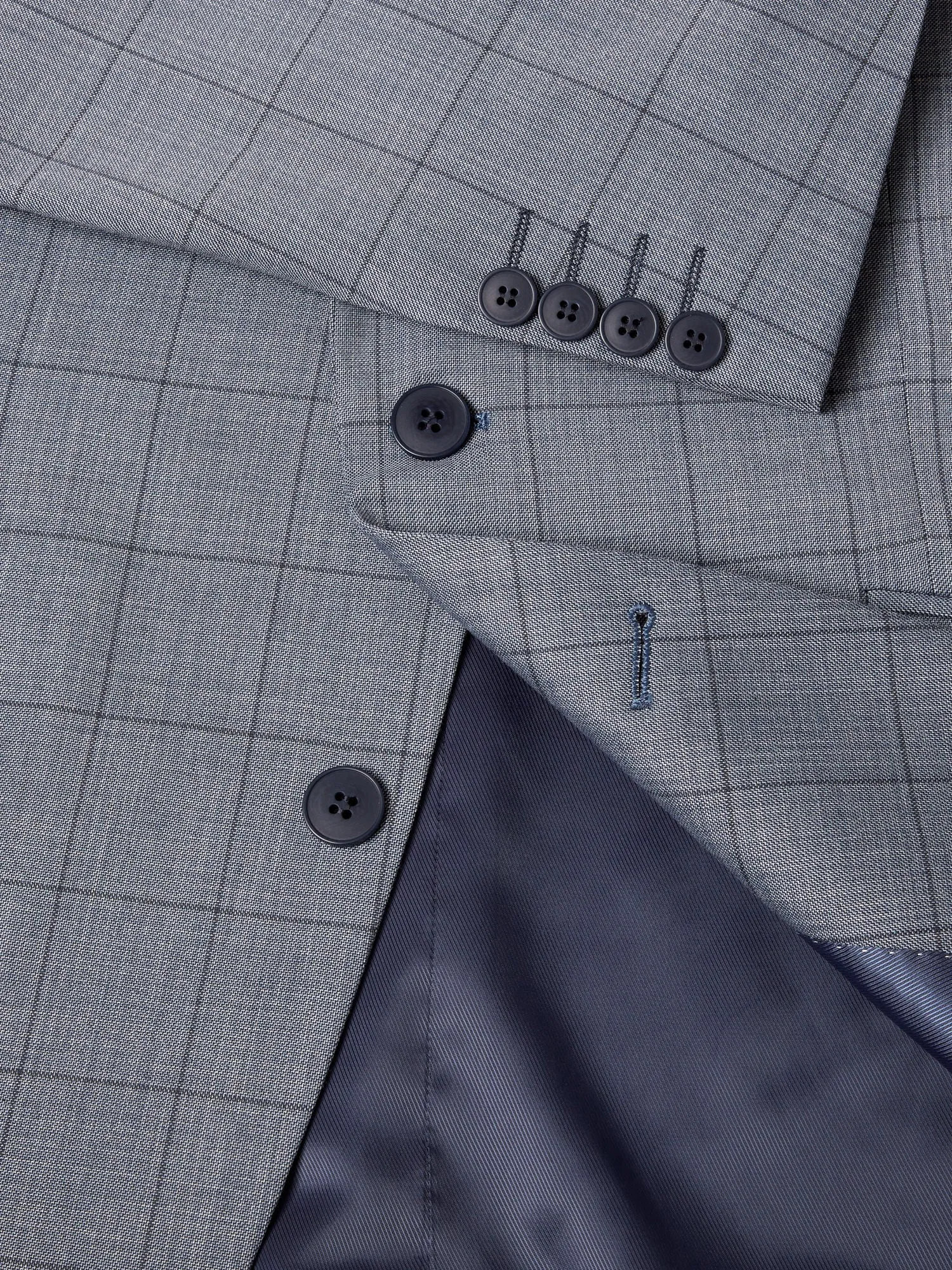 DANIEL GRAHAME Blue Check Suit Jacket