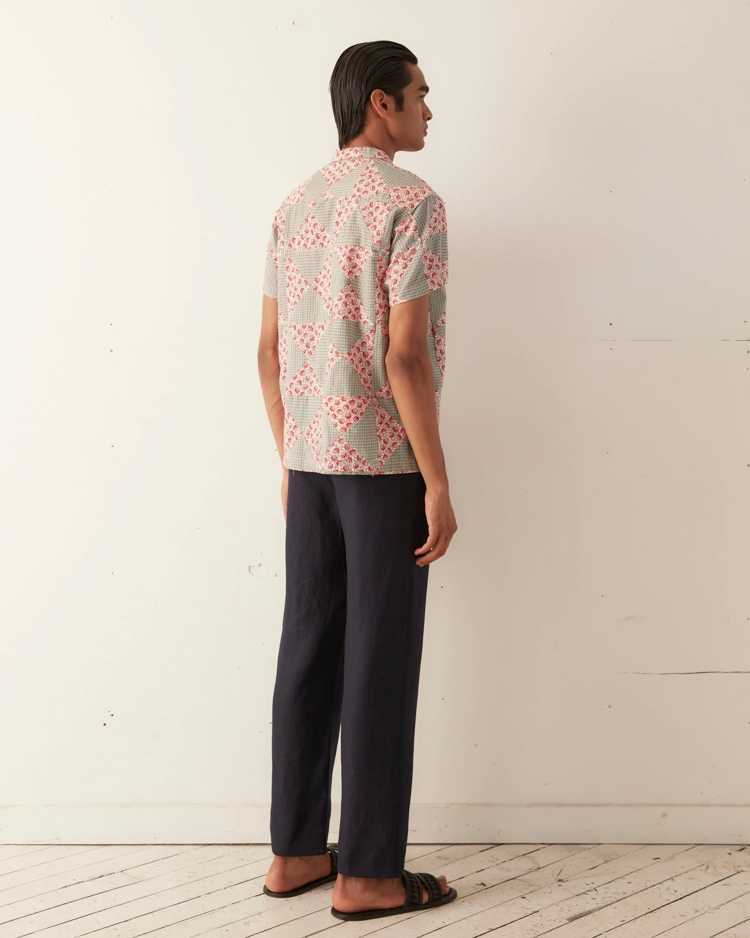 Deco Puzzle Patchwork Short Sleeve Shirt