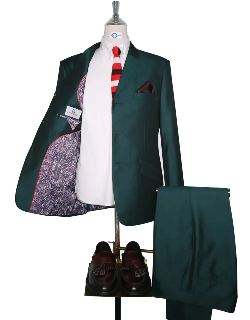 Deep Teal and Black Two Tone Suit