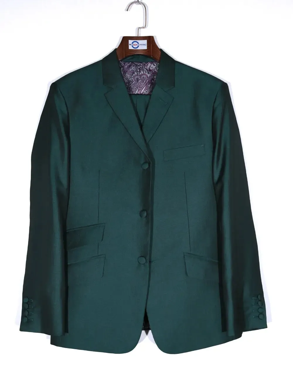 Deep Teal and Black Two Tone Suit