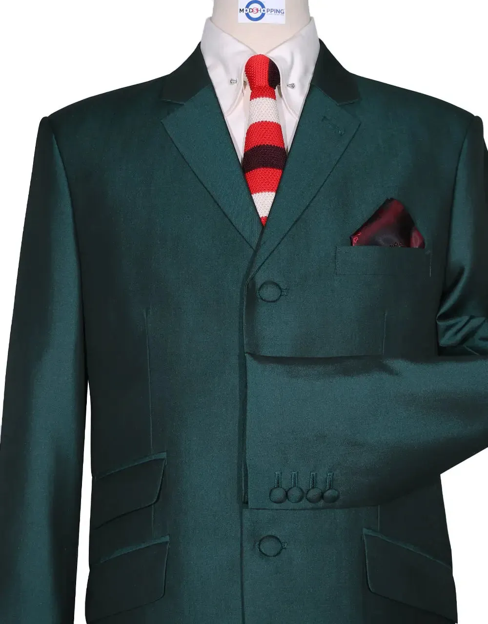 Deep Teal and Black Two Tone Suit