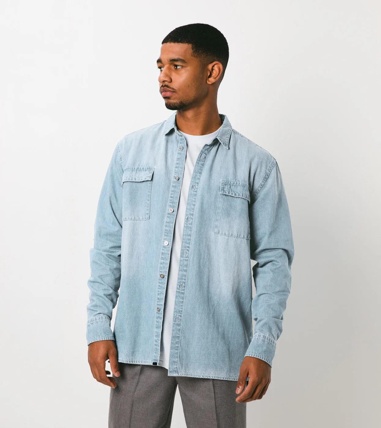 Denim LS Shirt Blaze Blue