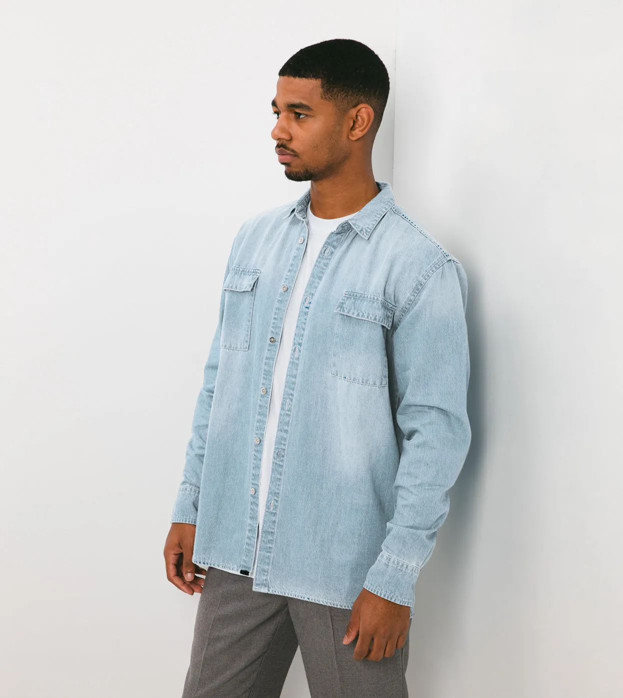 Denim LS Shirt Blaze Blue
