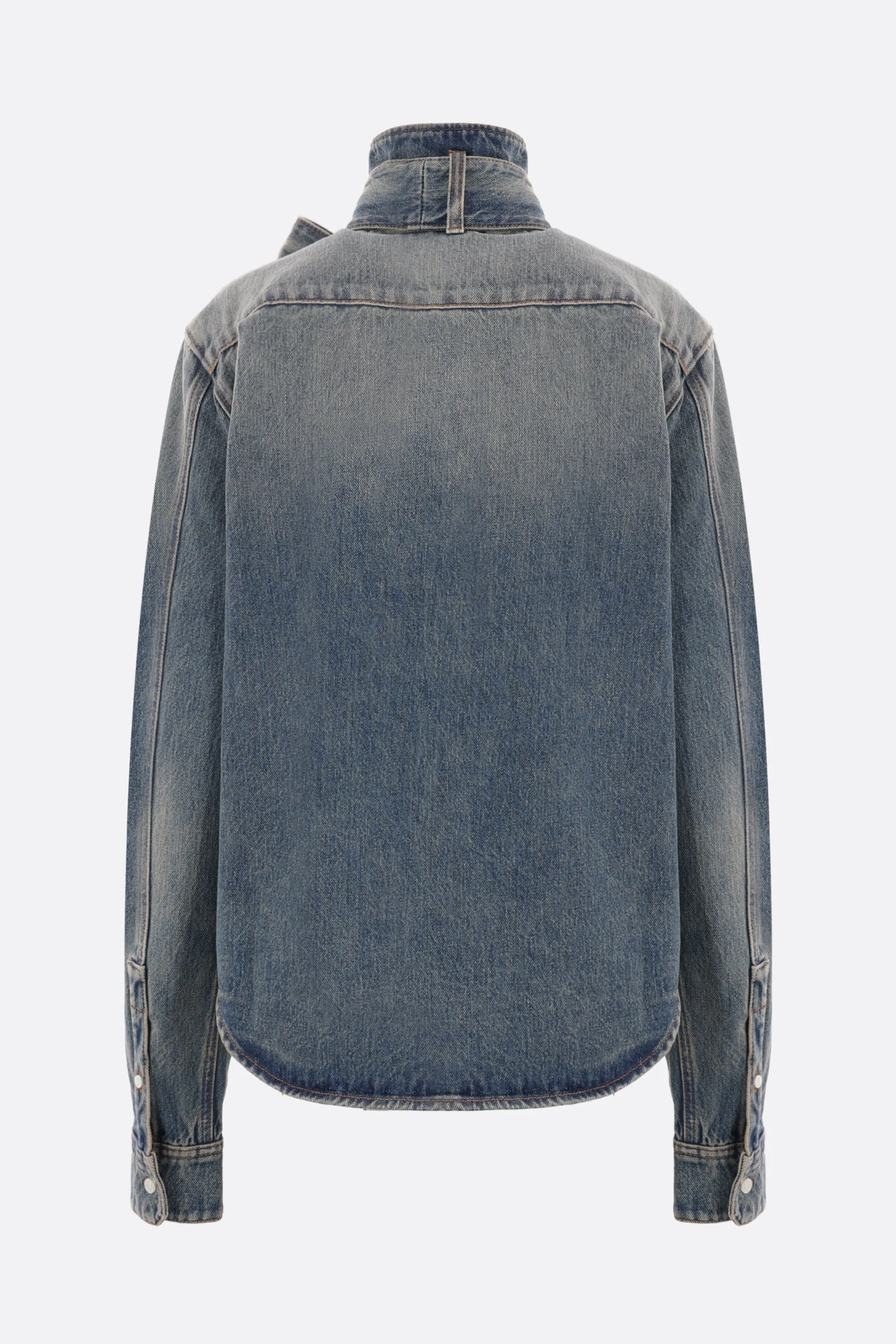 denim shirt with bow
