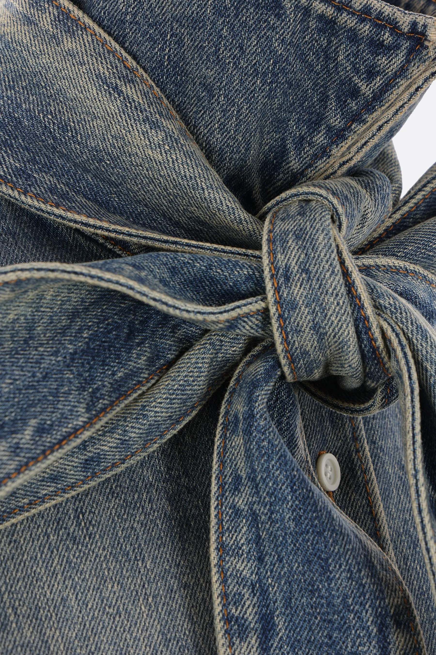 denim shirt with bow