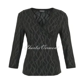 Dolcezza 'Timeless Leather' Wrap V-Neck Top - Style 74121