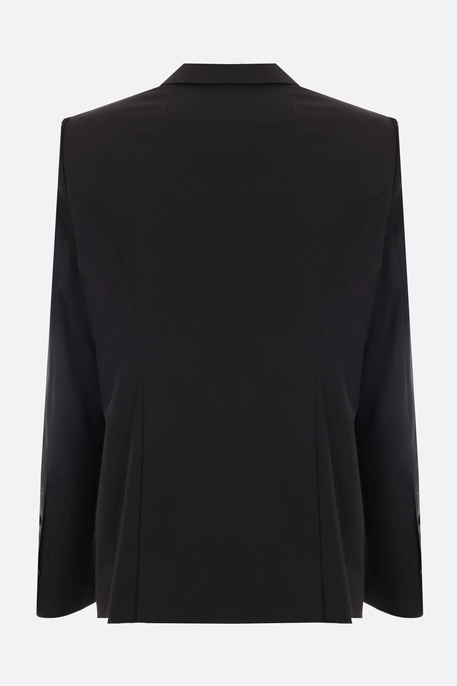 double-breasted stretch wool jacket
