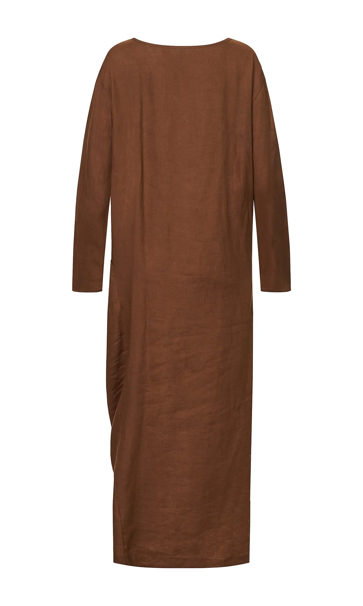 Draped Linen Maxi Dress