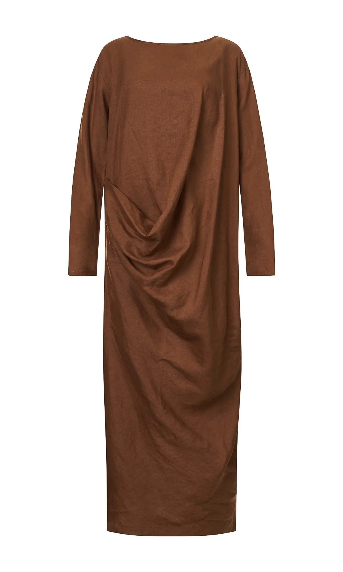 Draped Linen Maxi Dress