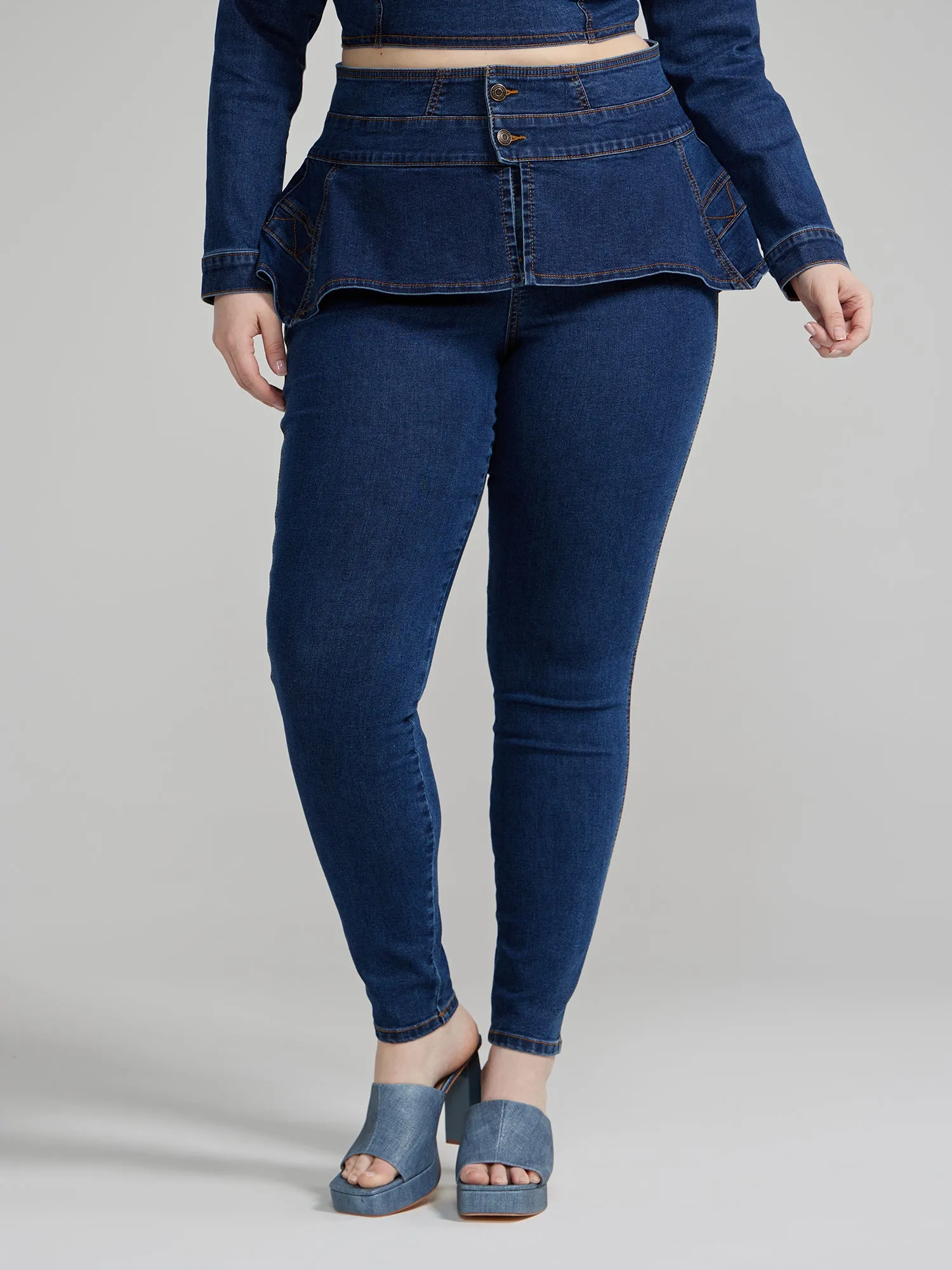 Draya Skinny Jeans with Peplum Belt