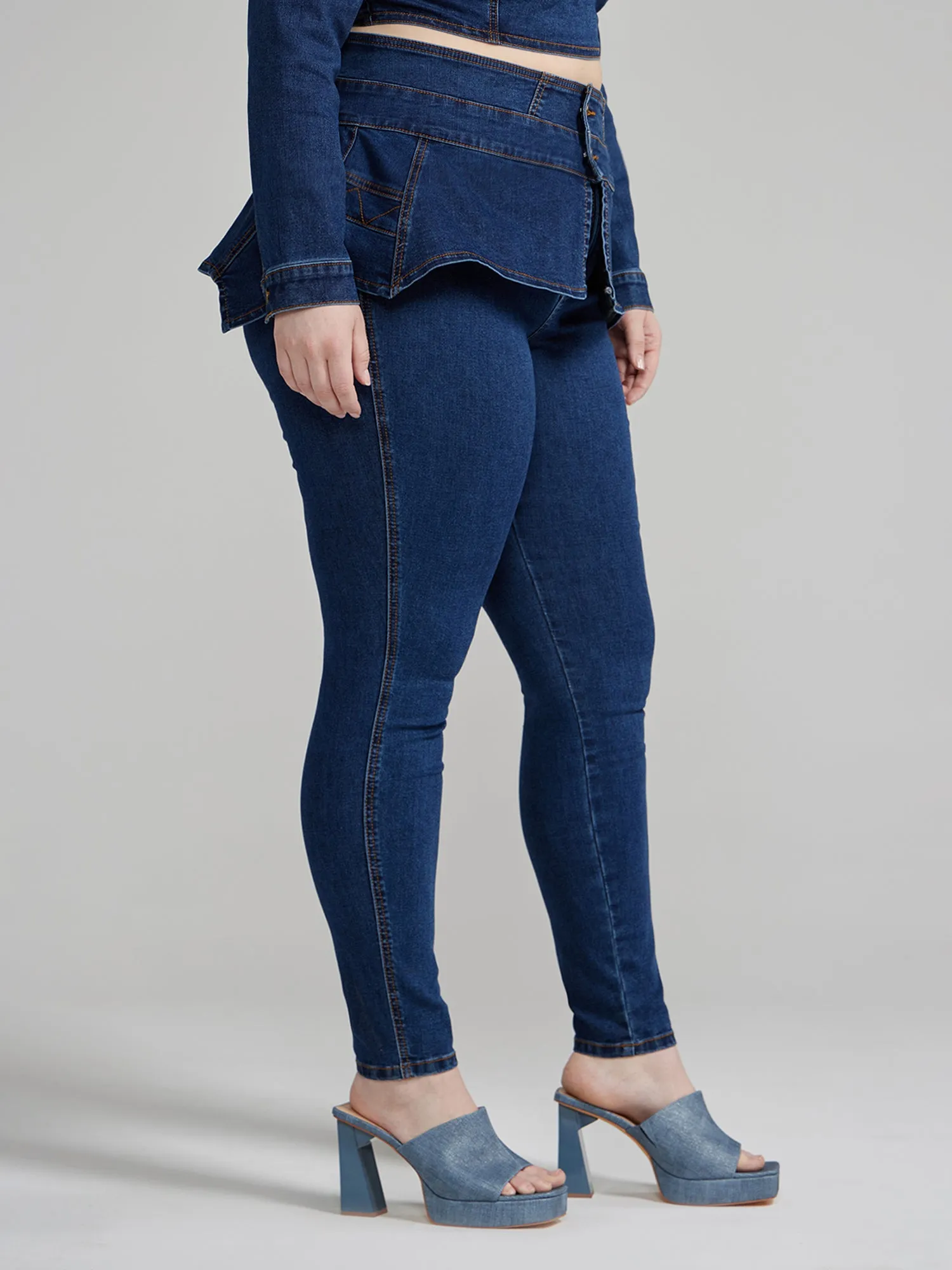 Draya Skinny Jeans with Peplum Belt