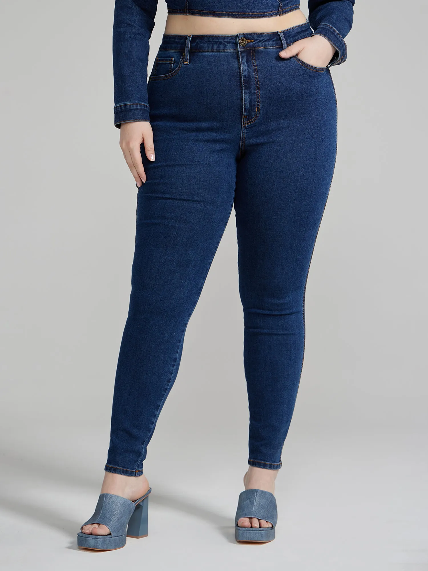 Draya Skinny Jeans with Peplum Belt