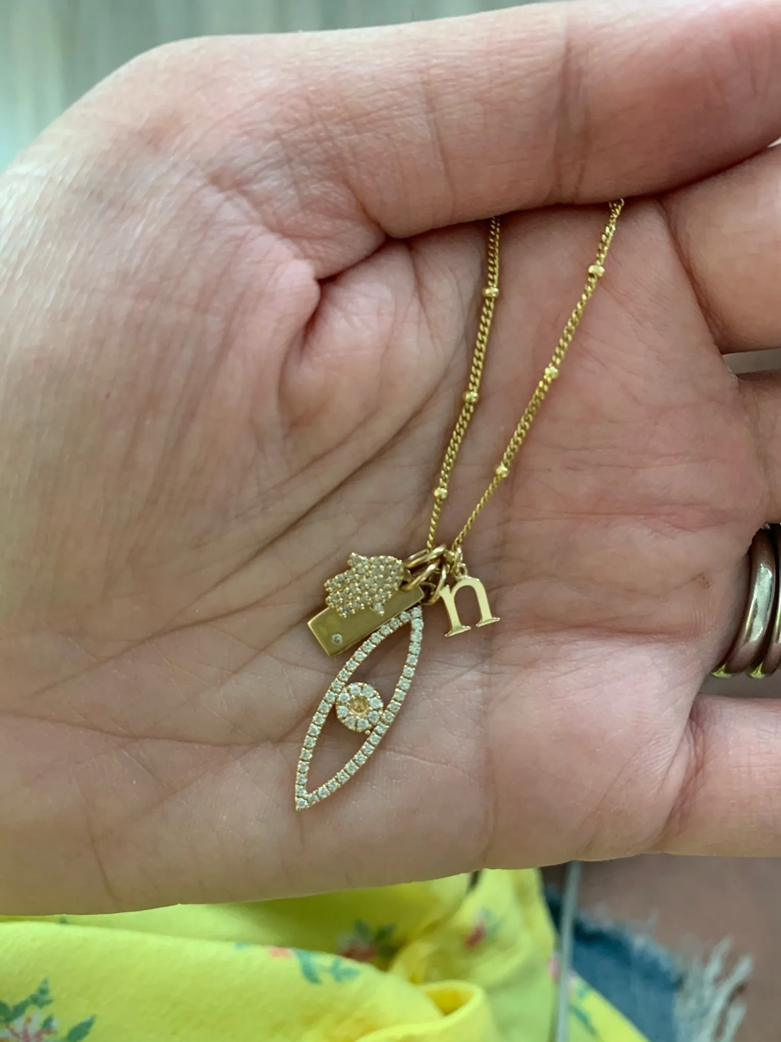 Elongated Evil Eye Charm