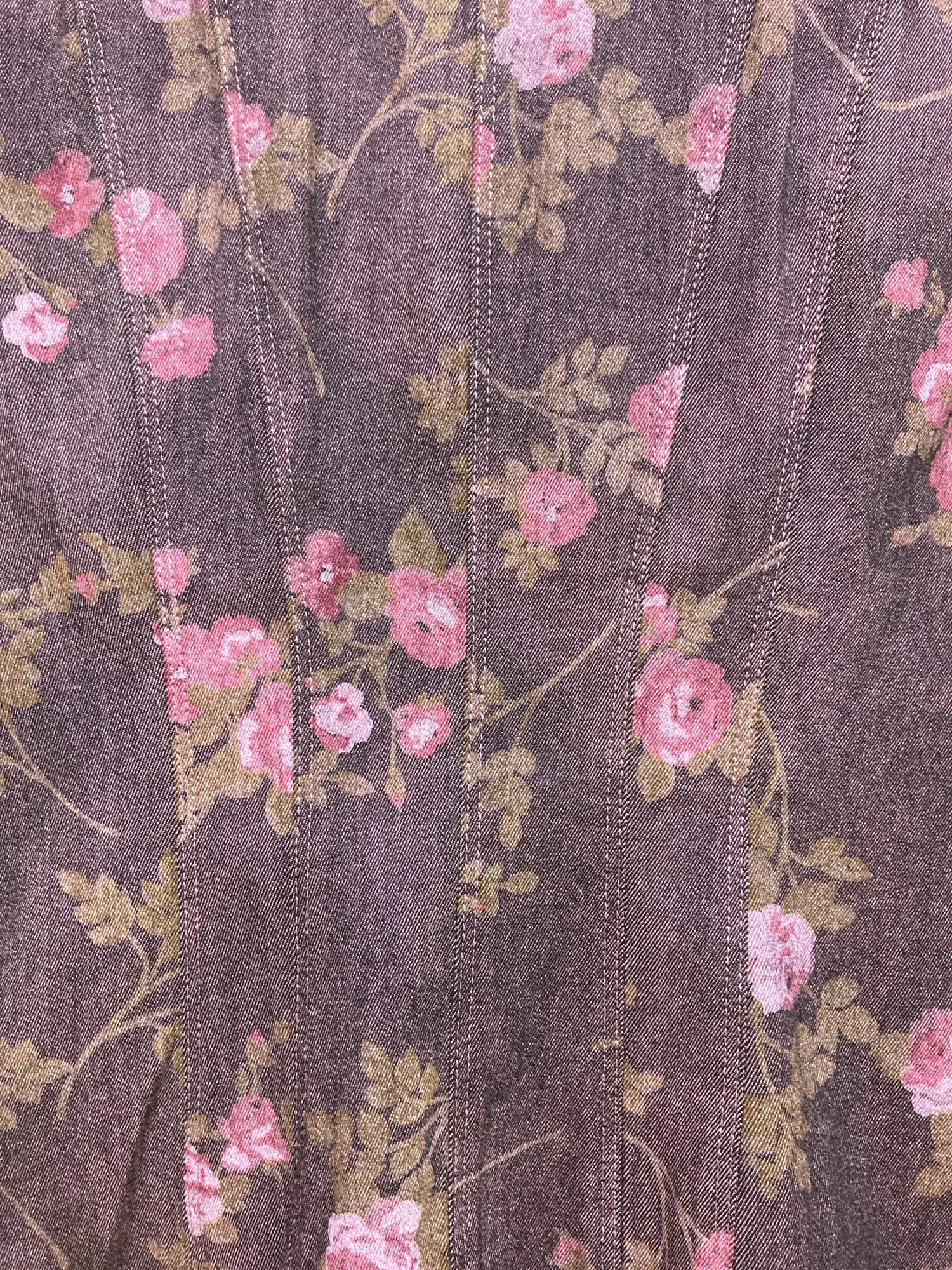 Evex by Krizia purple pink denim floral print trucker jacket jeans suit