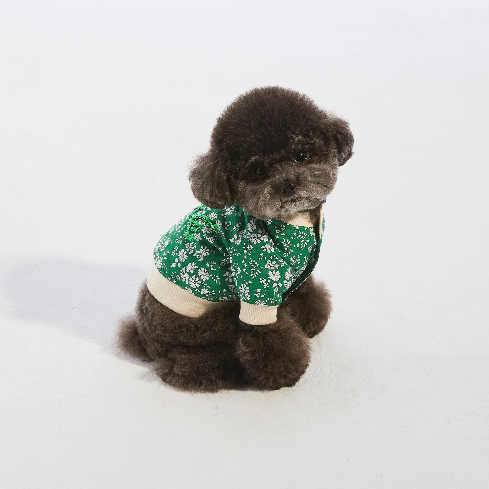 Flower Power Varsity Jacket- Green