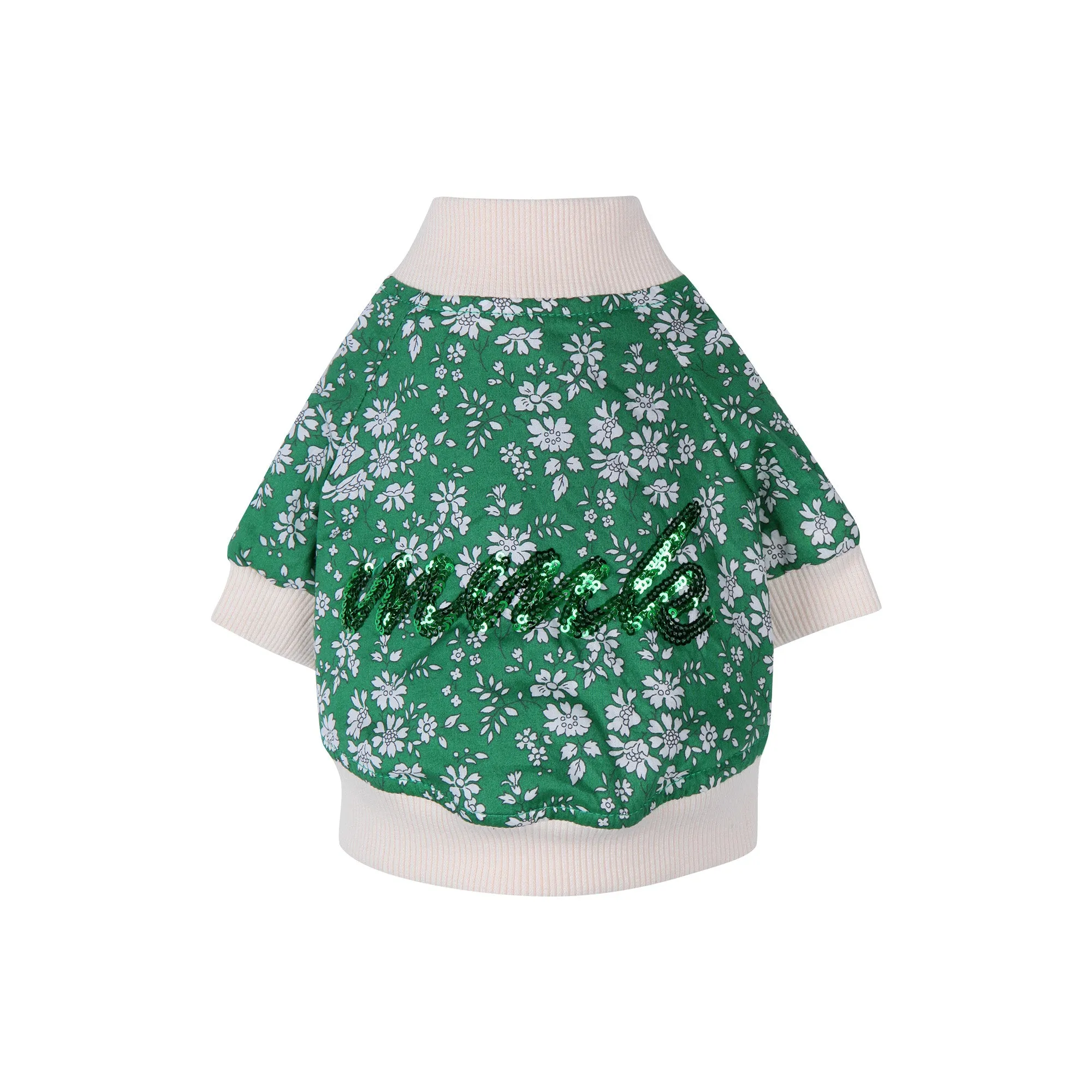 Flower Power Varsity Jacket- Green