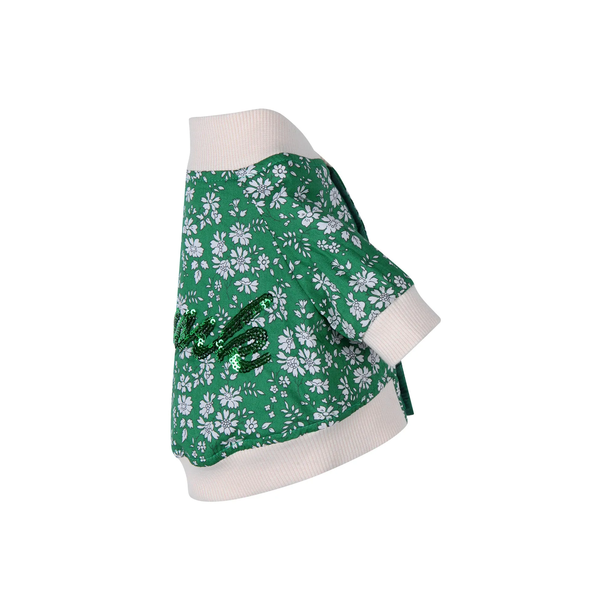 Flower Power Varsity Jacket- Green