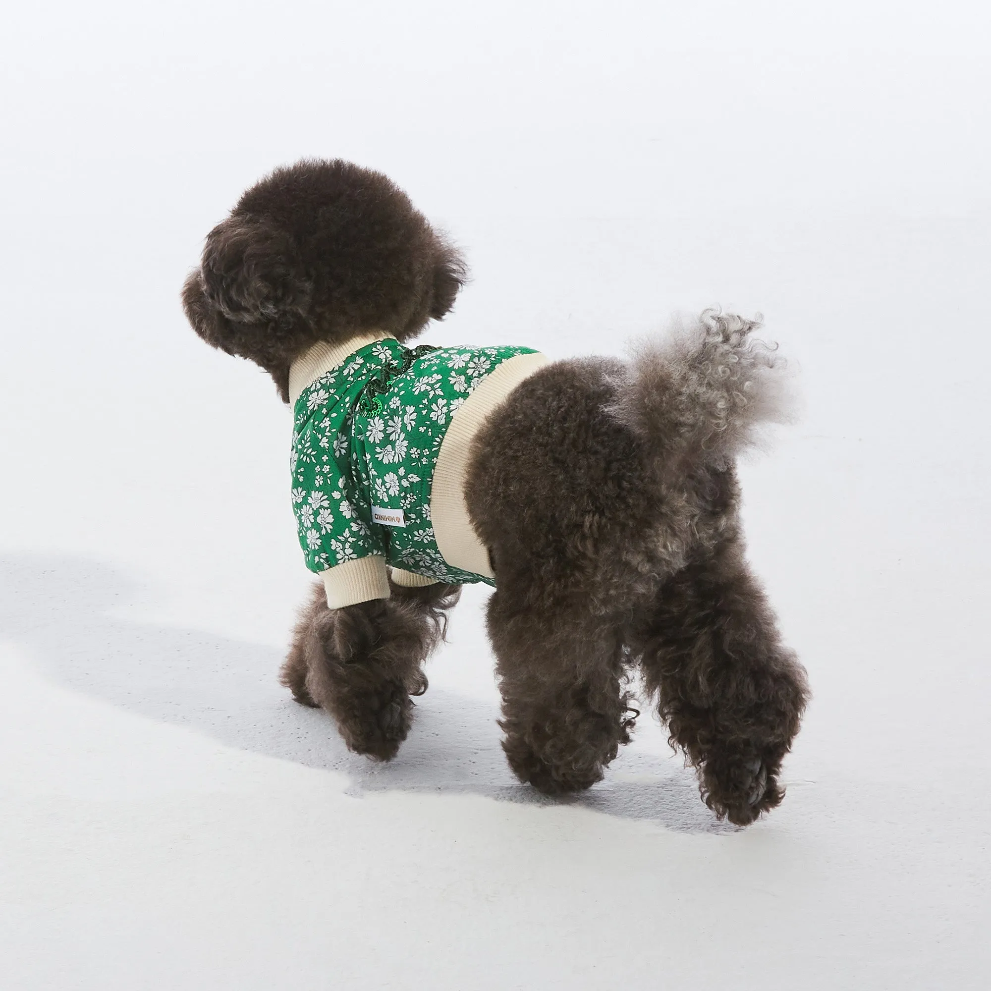 Flower Power Varsity Jacket- Green