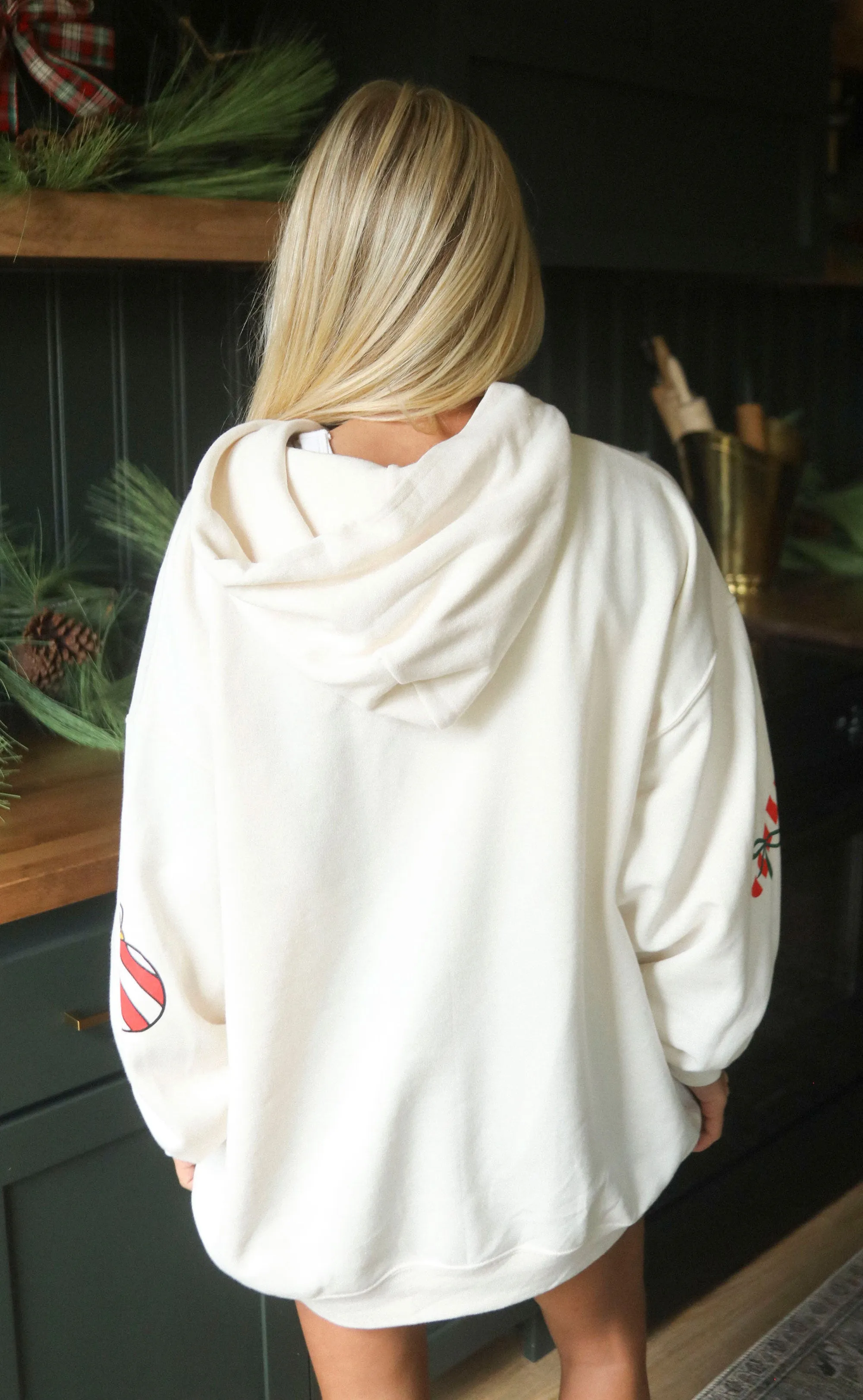 friday   saturday: christmas patchwork hoodie