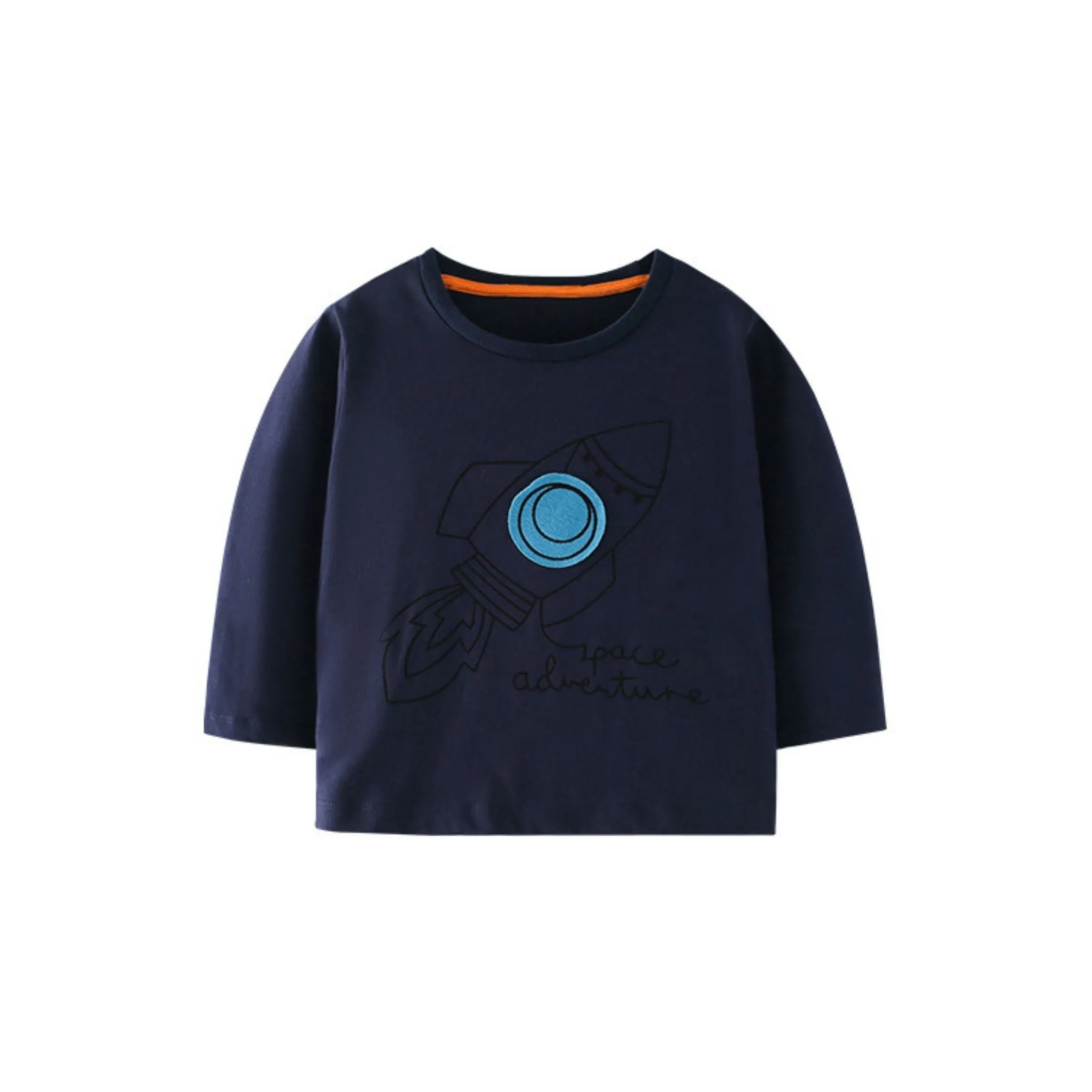 Full Sleeve Space Adventure Theme Boys T-Shirt, Blue