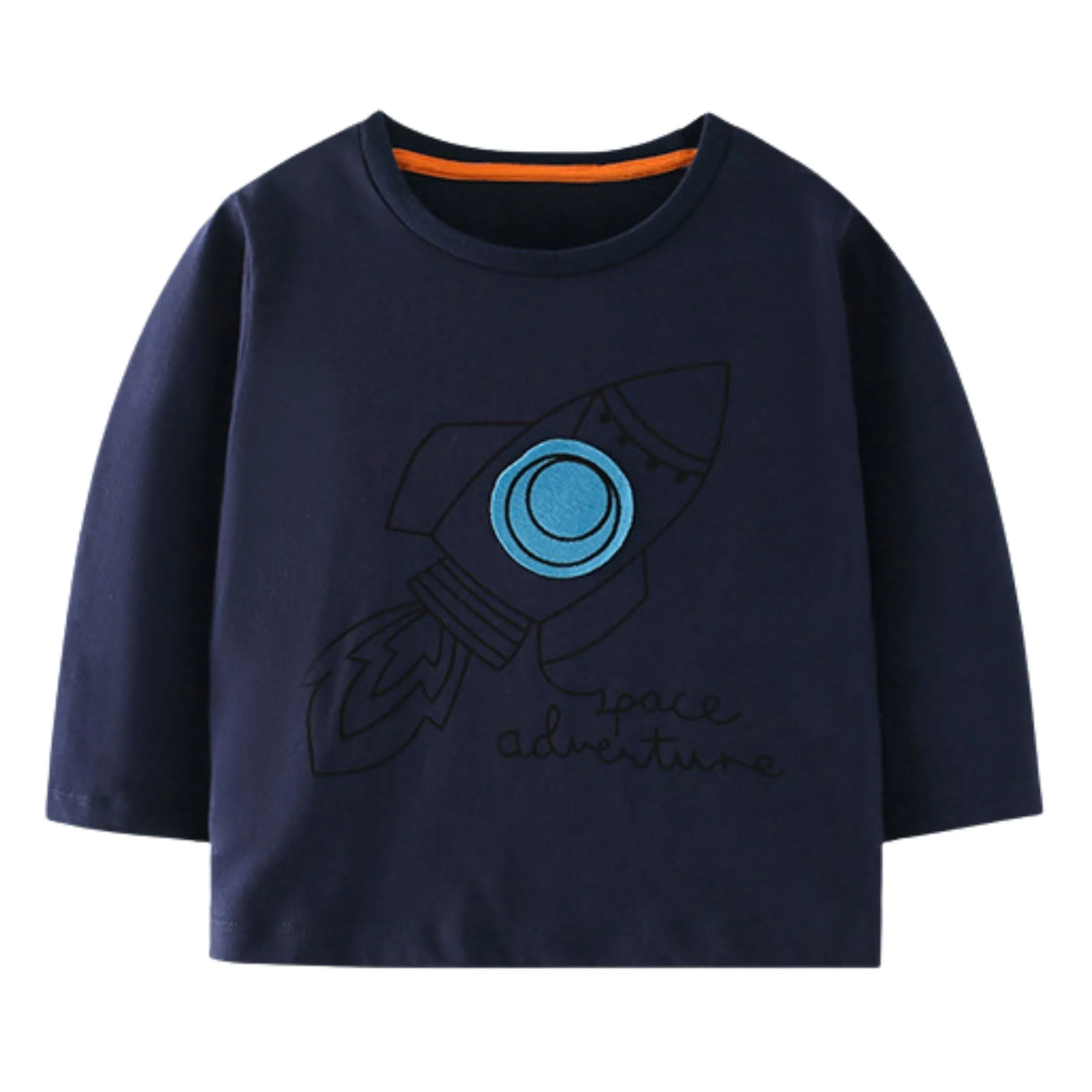 Full Sleeve Space Adventure Theme Boys T-Shirt, Blue