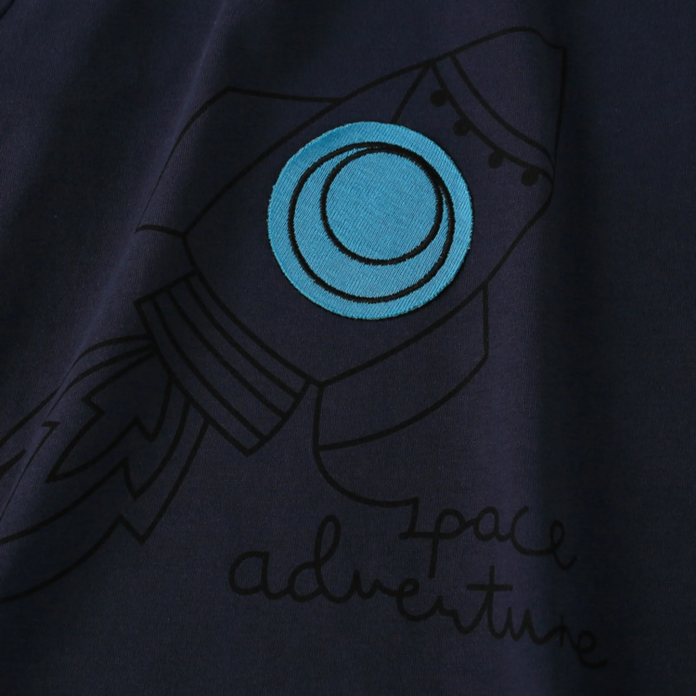 Full Sleeve Space Adventure Theme Boys T-Shirt, Blue
