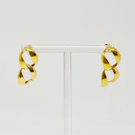 Gold plated Stainless Steel Chain Drop Earrings