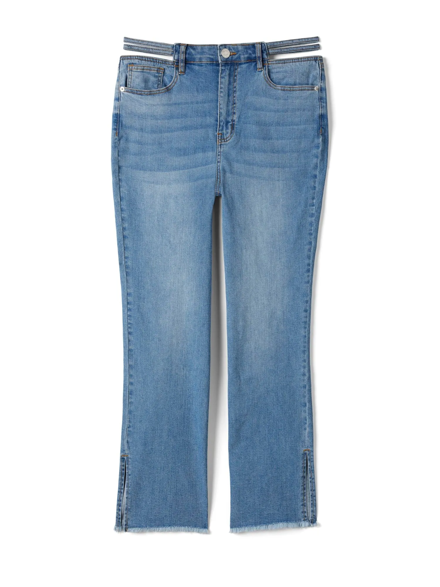 High Rise Split Waist Relaxed Fit Jeans