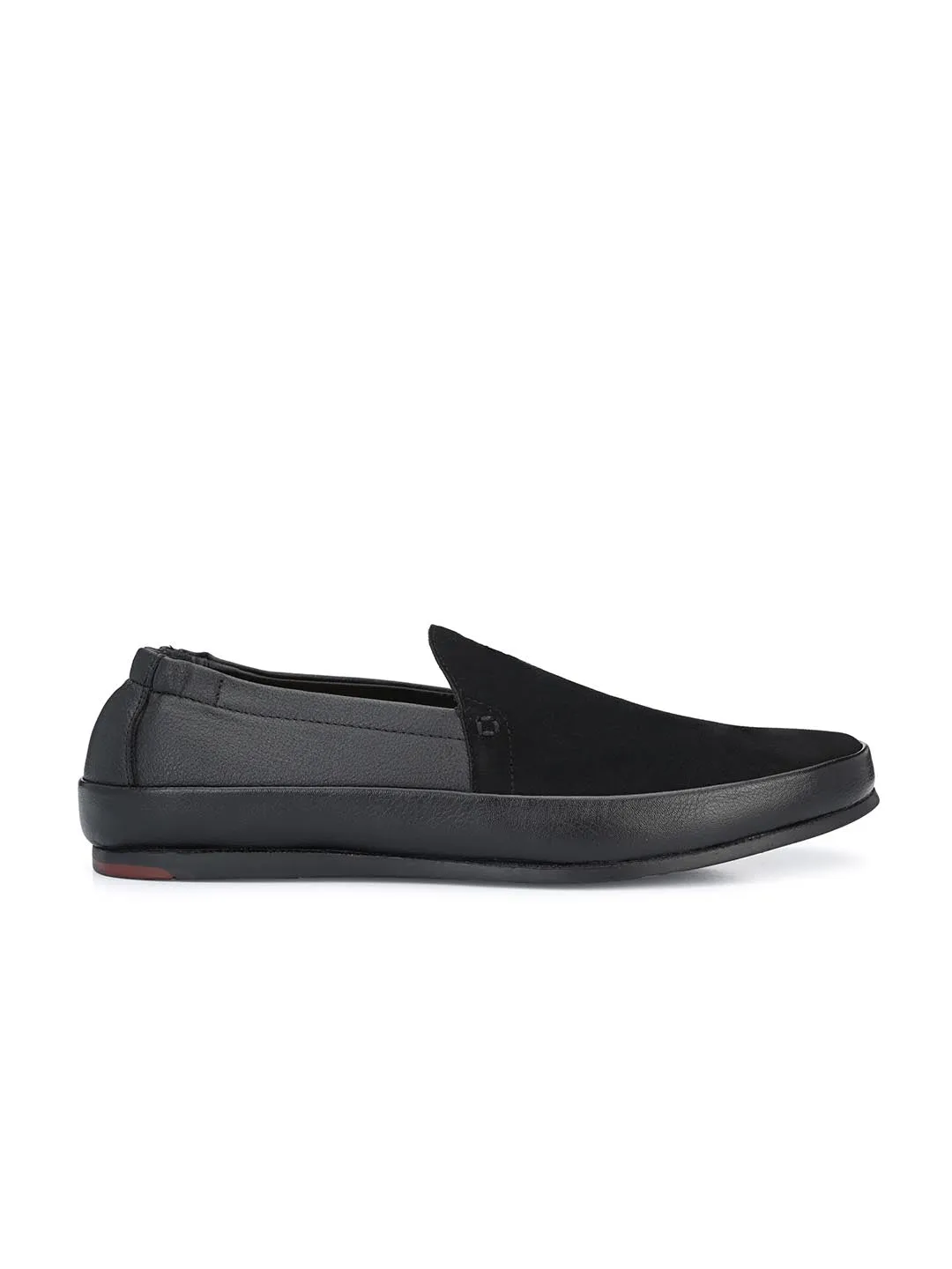 Hitz Men's Black Synthetic Slip-On Casual Shoes