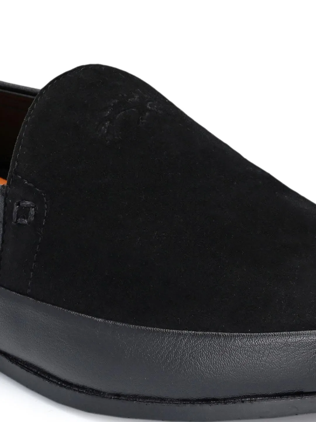 Hitz Men's Black Synthetic Slip-On Casual Shoes