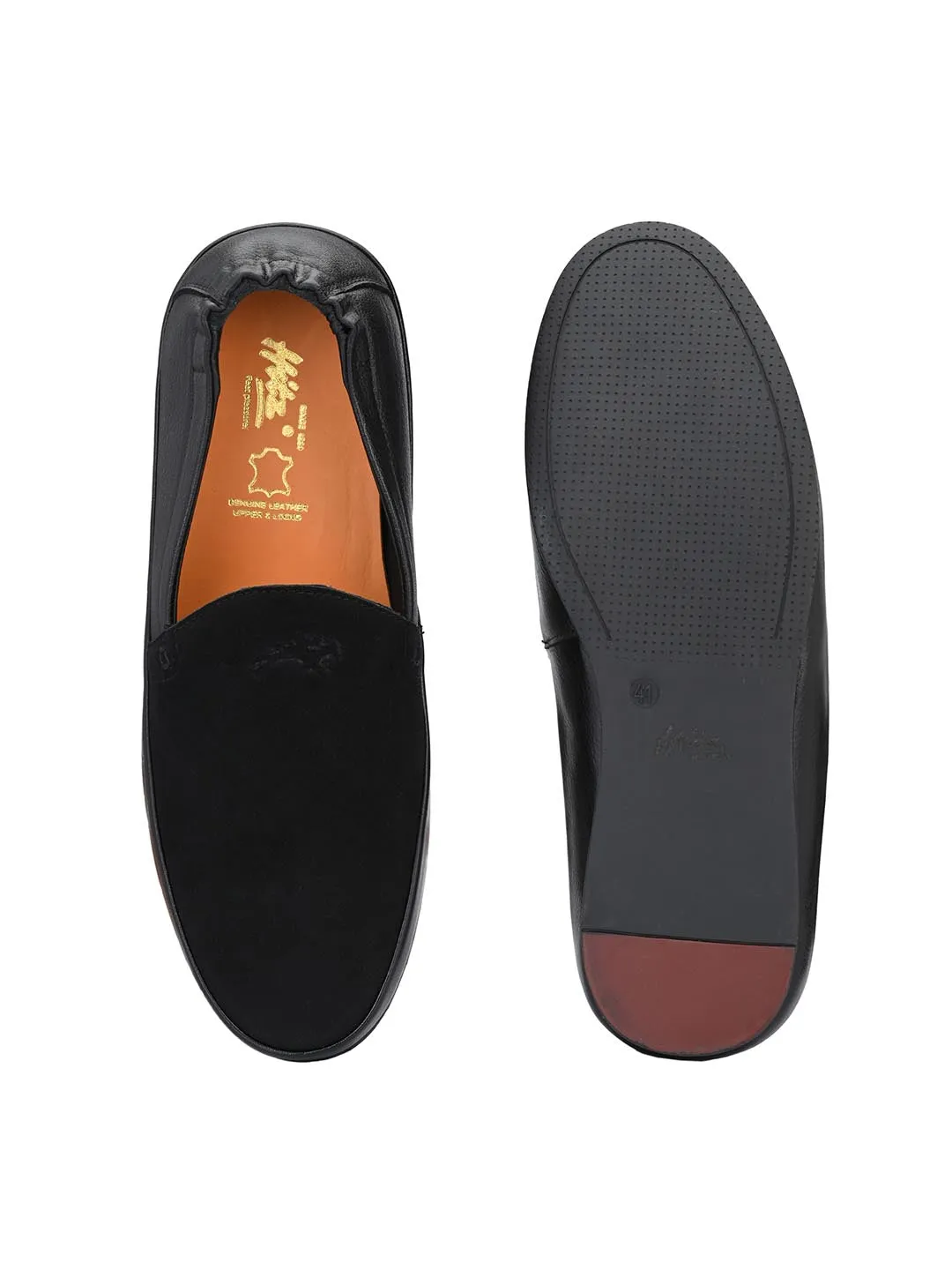 Hitz Men's Black Synthetic Slip-On Casual Shoes