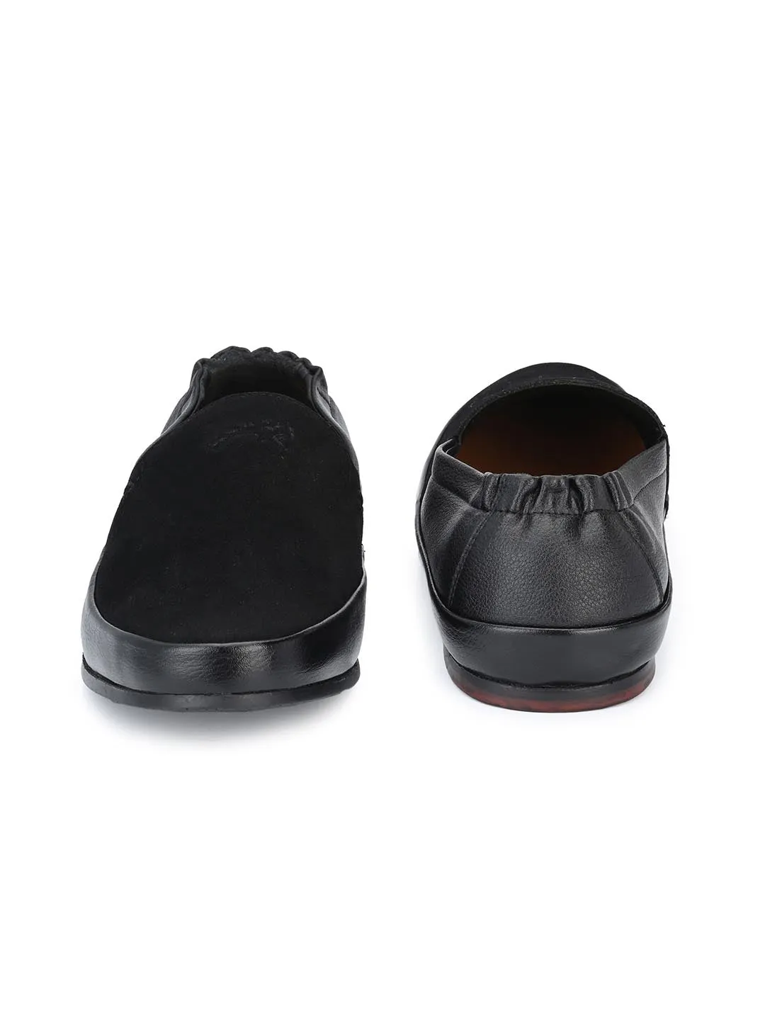 Hitz Men's Black Synthetic Slip-On Casual Shoes
