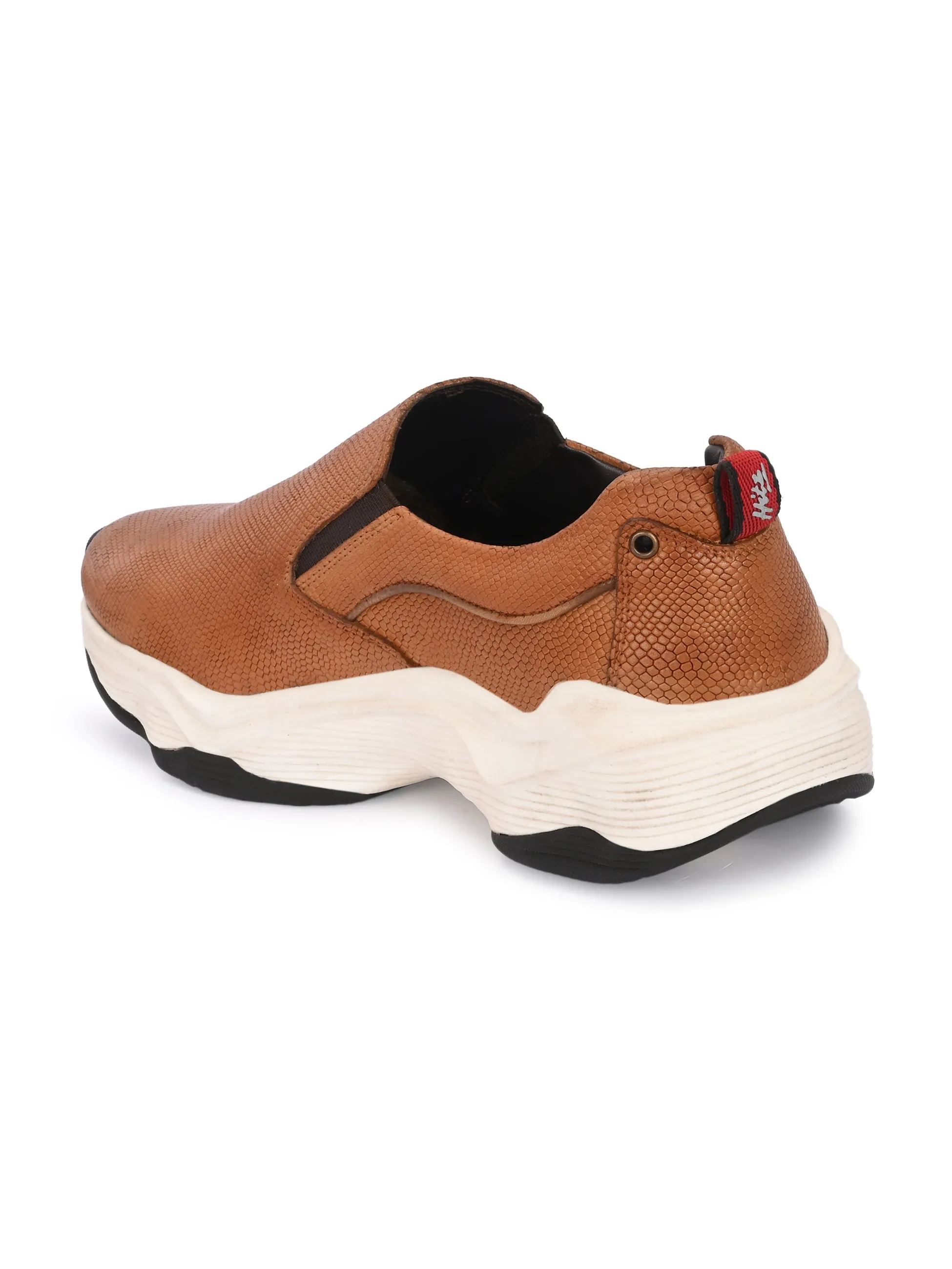 Hitz Men's Tan Leather Casual Shoes