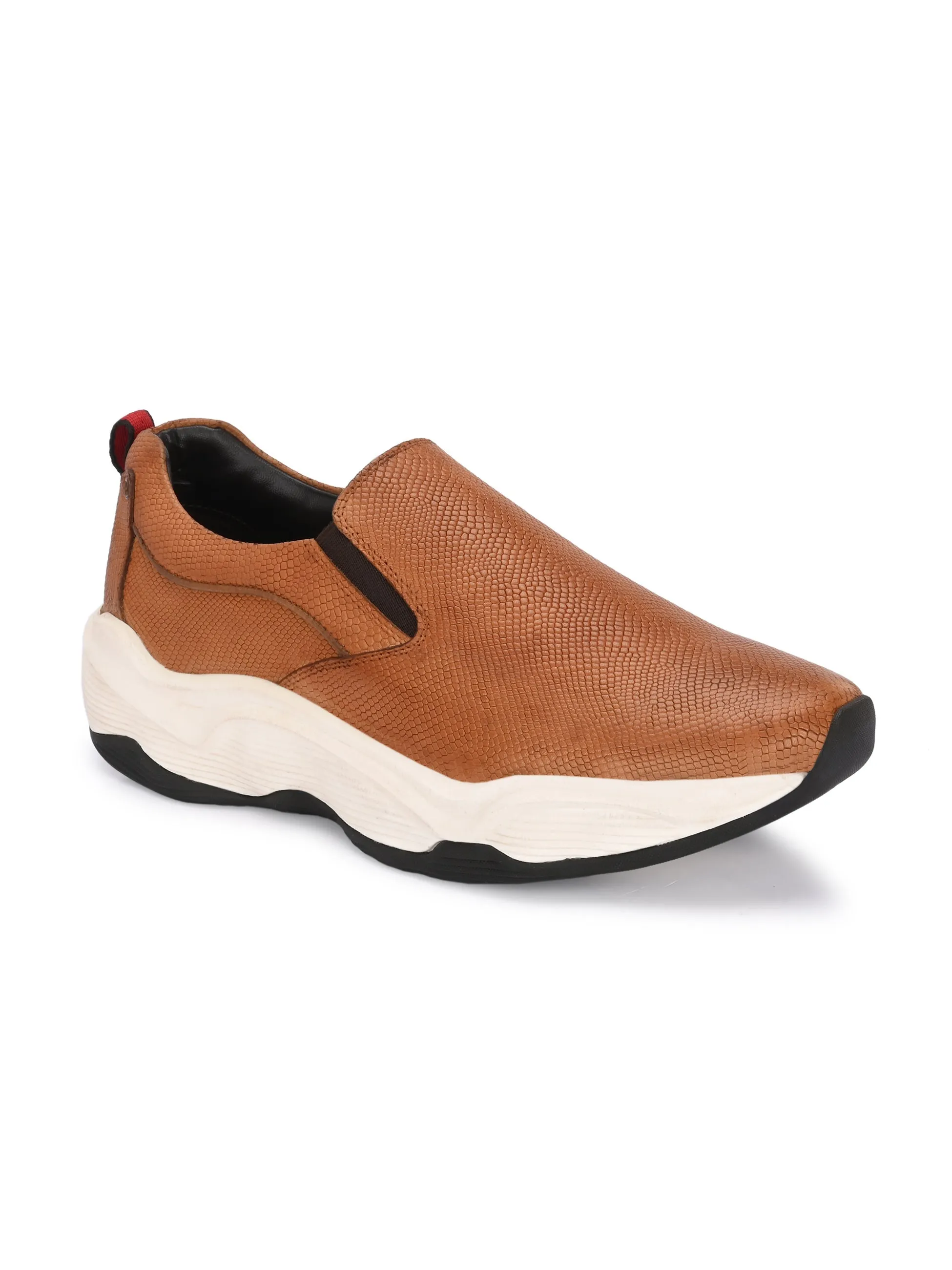 Hitz Men's Tan Leather Casual Shoes