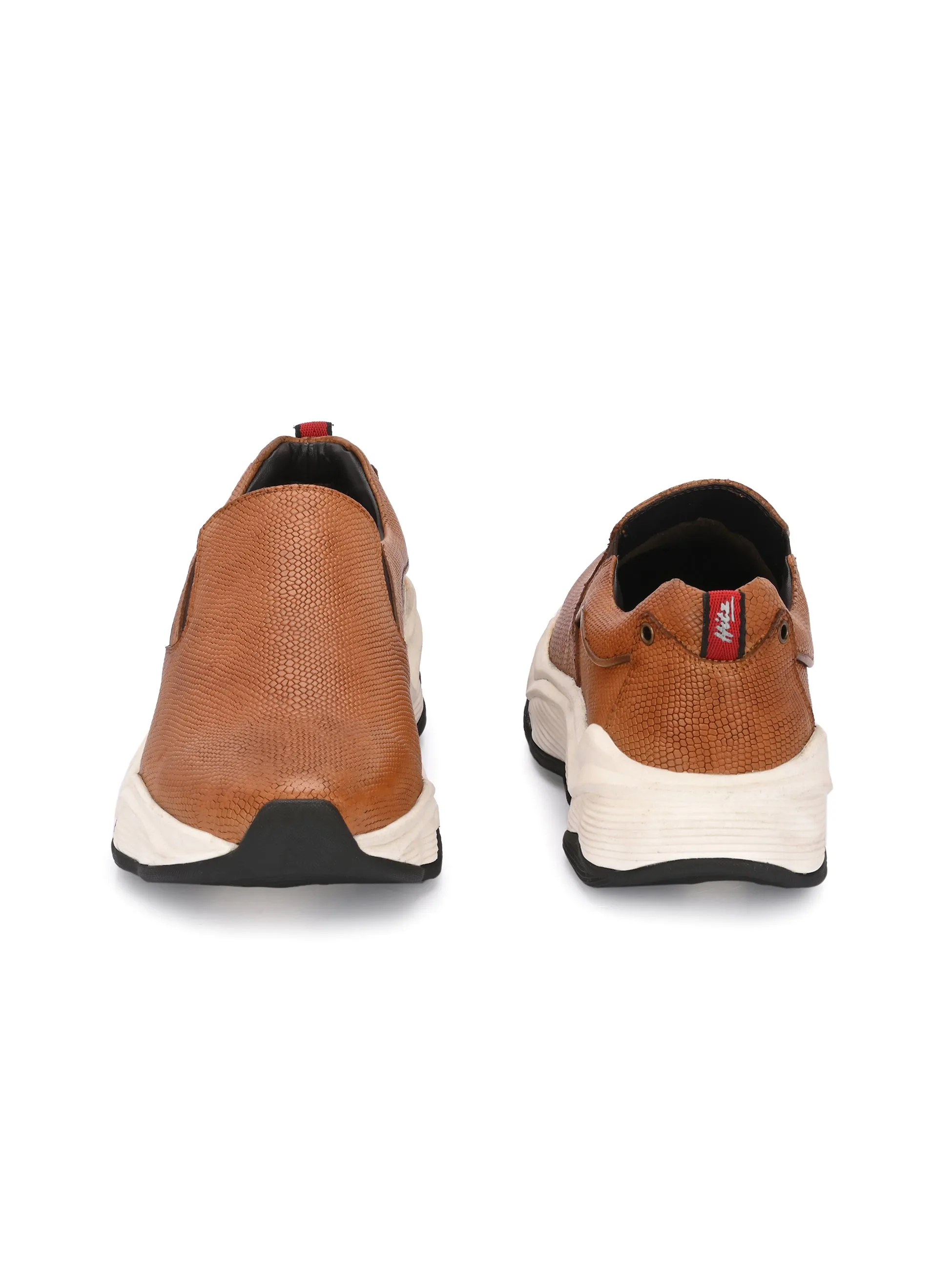 Hitz Men's Tan Leather Casual Shoes