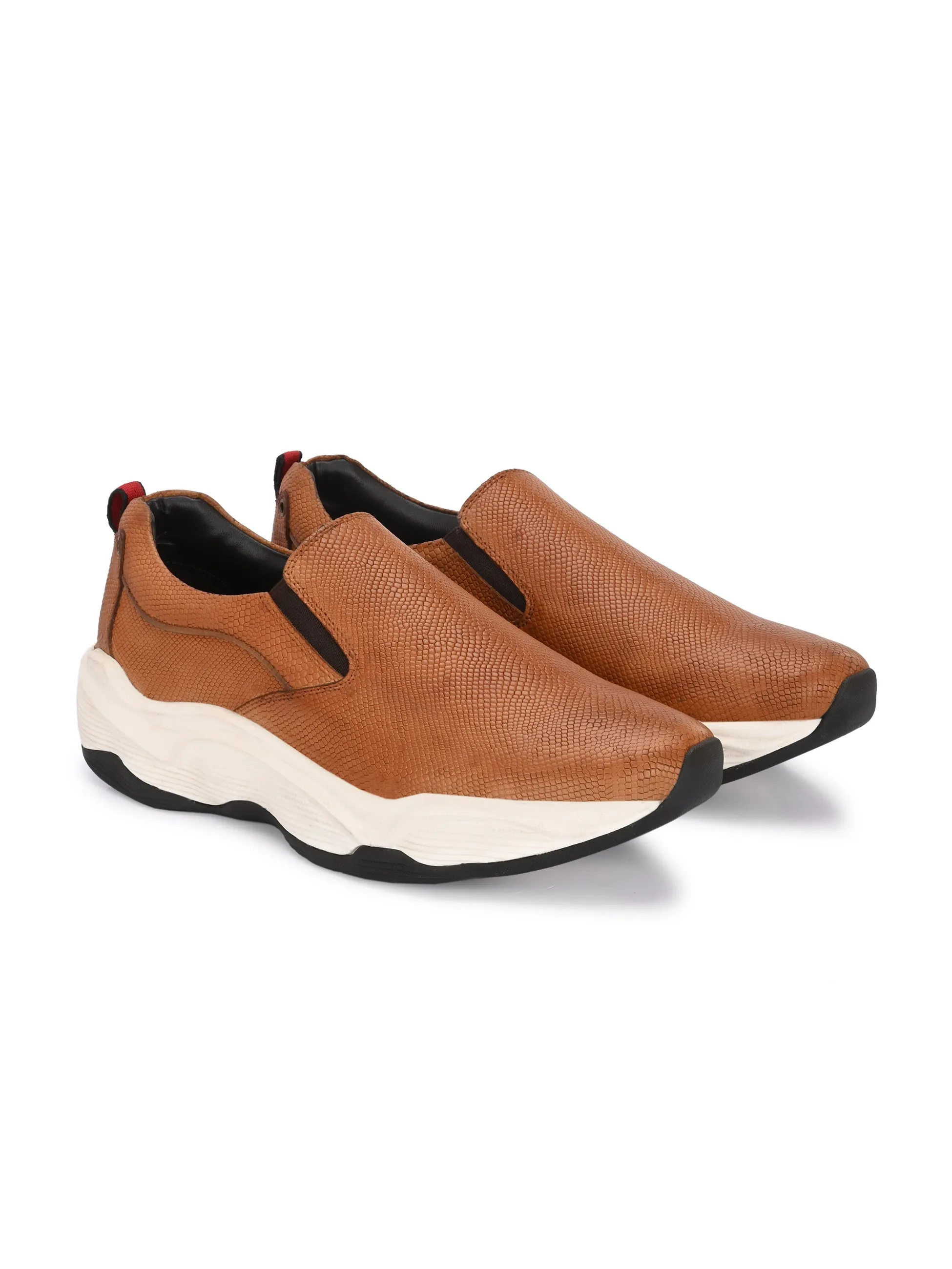 Hitz Men's Tan Leather Casual Shoes