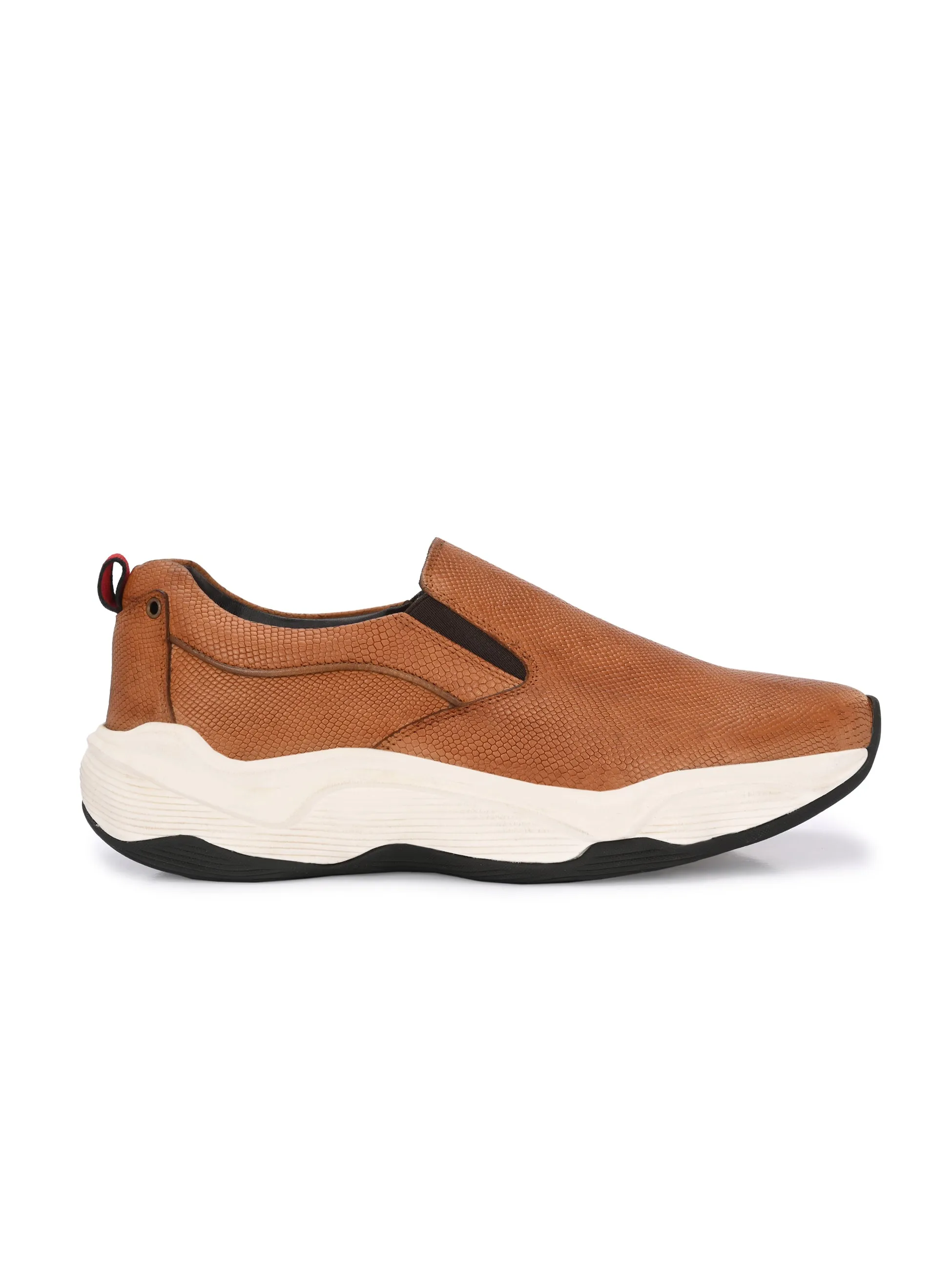 Hitz Men's Tan Leather Casual Shoes