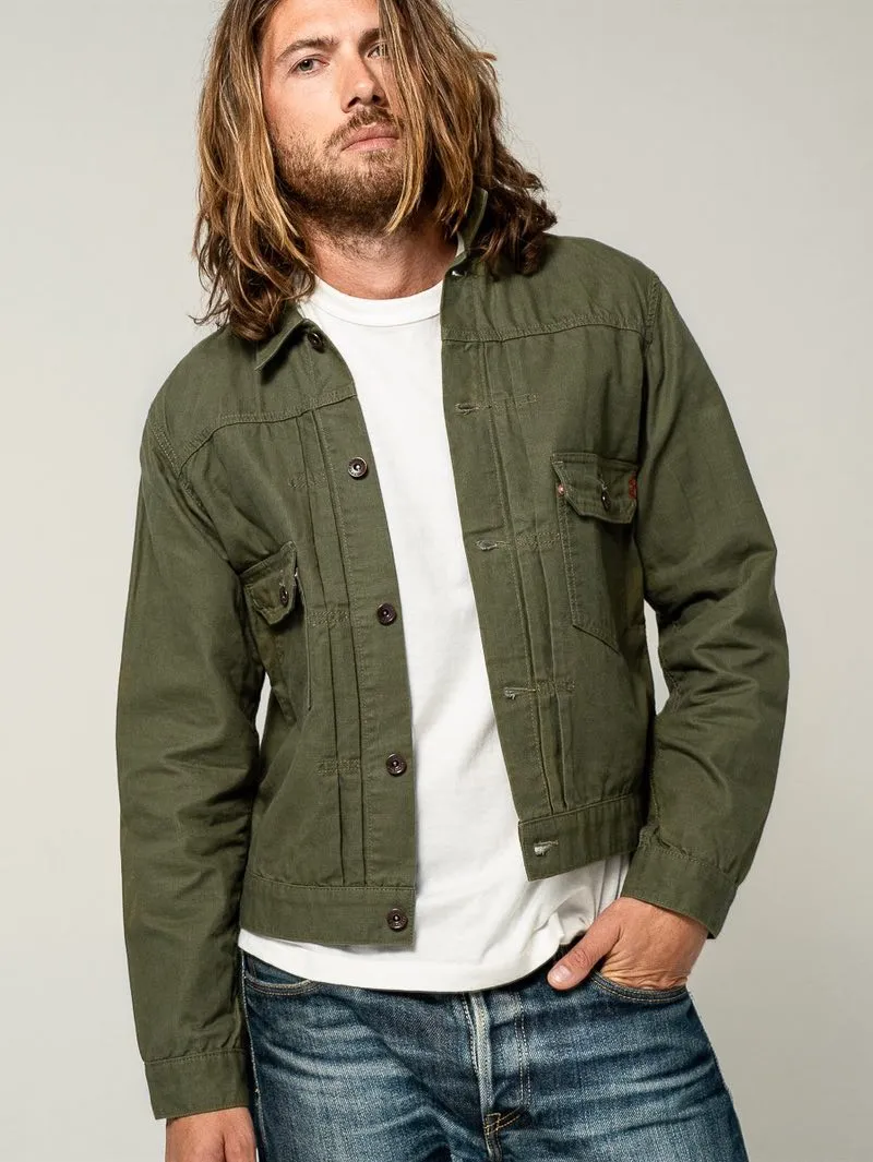 Iron Heart 9oz Paraffin Coated OX Type II Jacket - Olive Drab Green