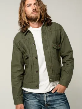 Iron Heart 9oz Paraffin Coated OX Type II Jacket - Olive Drab Green