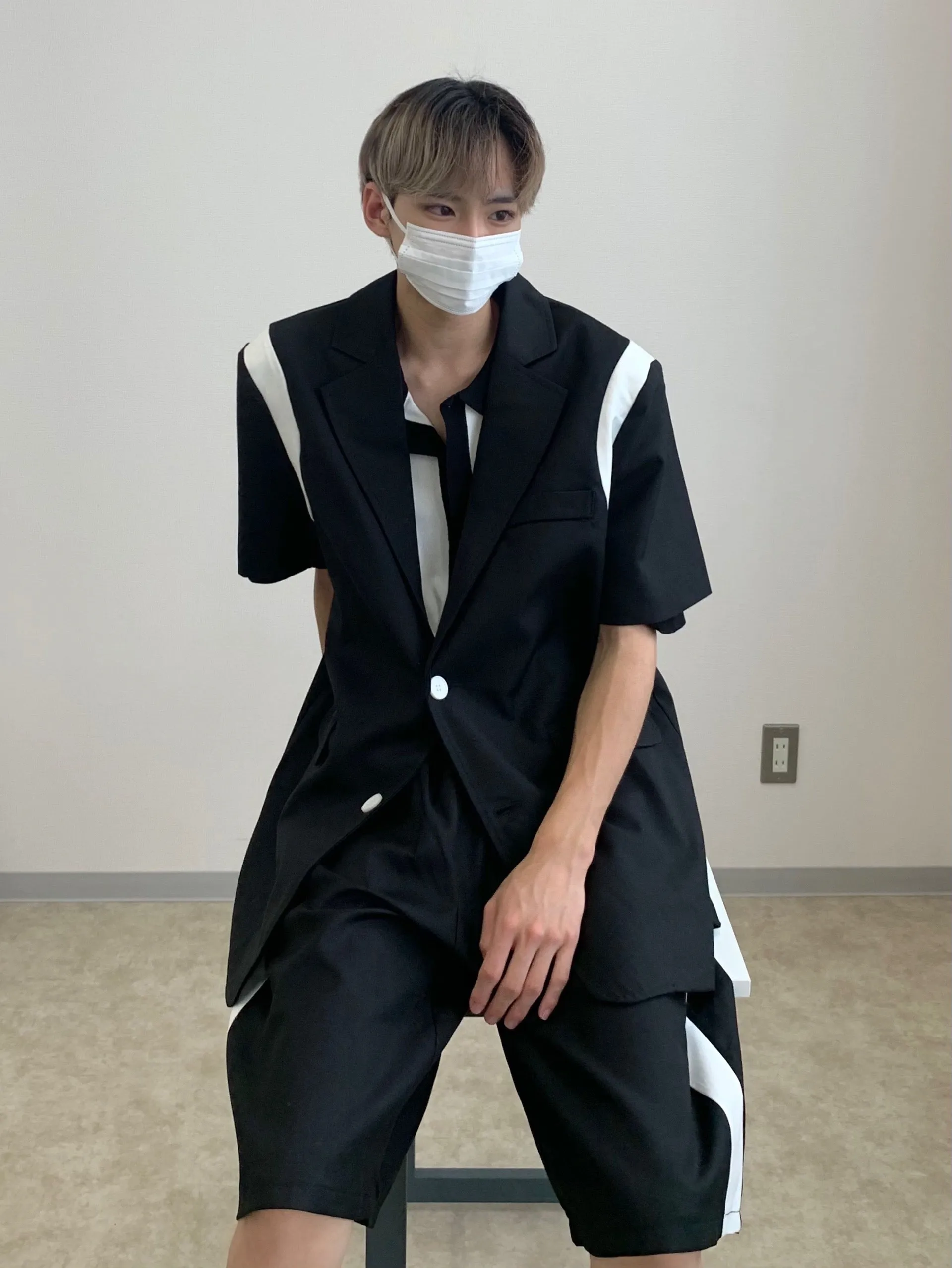[_.iue._] stitching suit jacket ao06