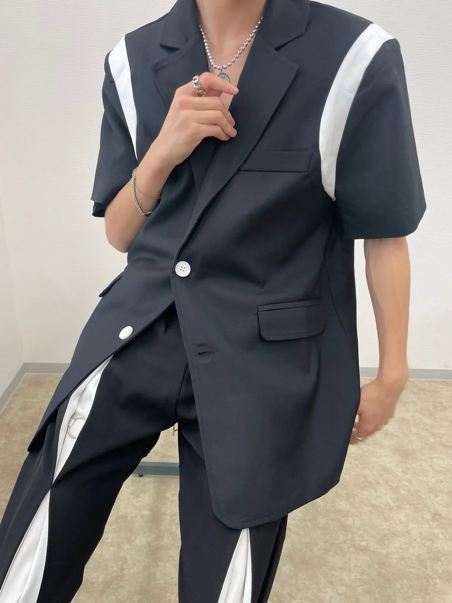 [_.iue._] stitching suit jacket ao06