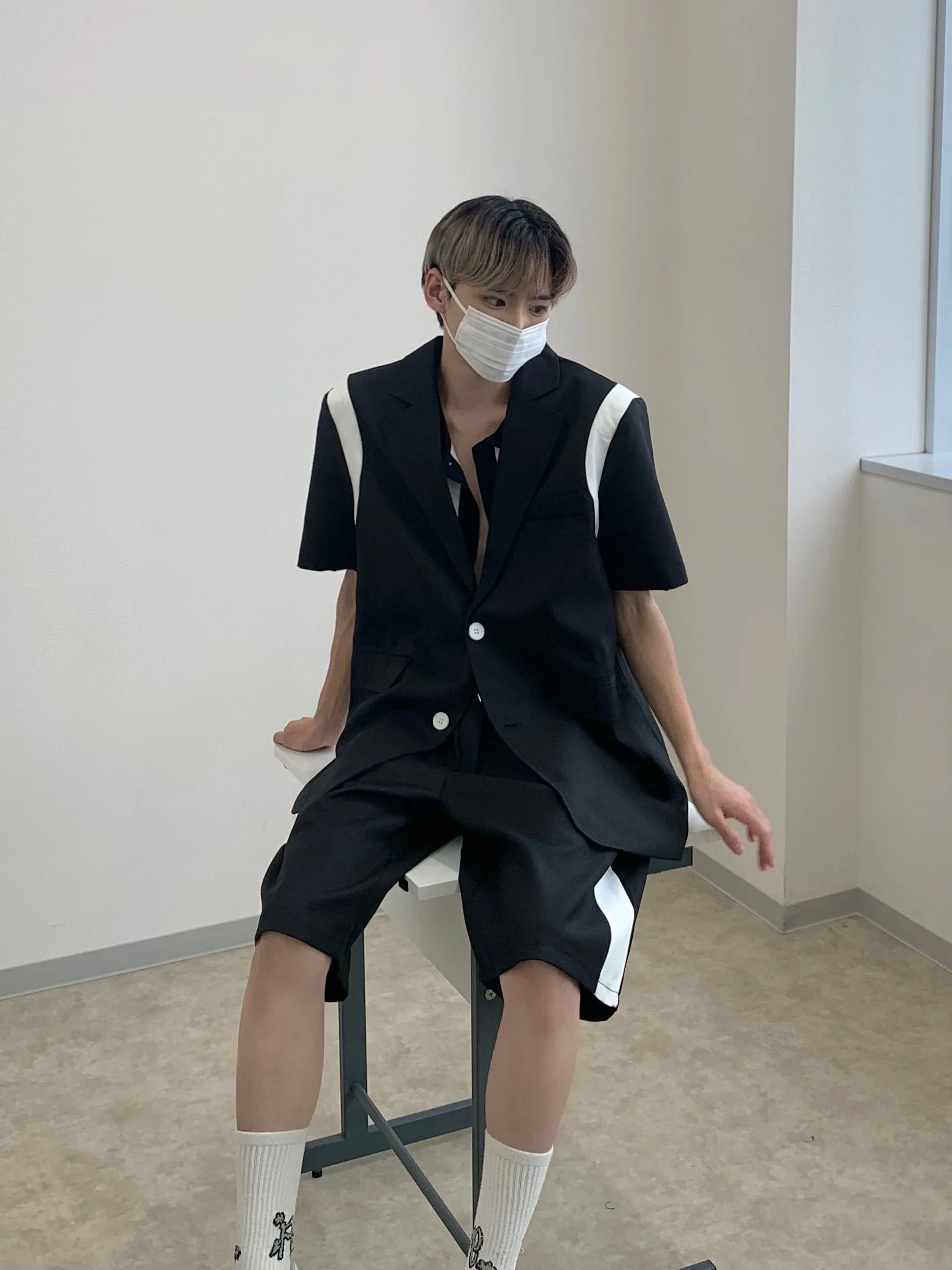 [_.iue._] stitching suit jacket ao06